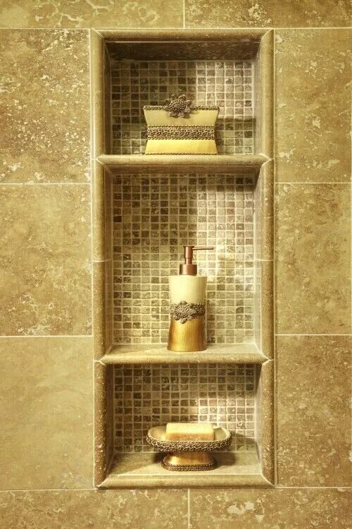 Полки из плитки фото Pin auf * Home and Deco * Dusche umgestalten, Badezimmerideen, Kleines bad umbau