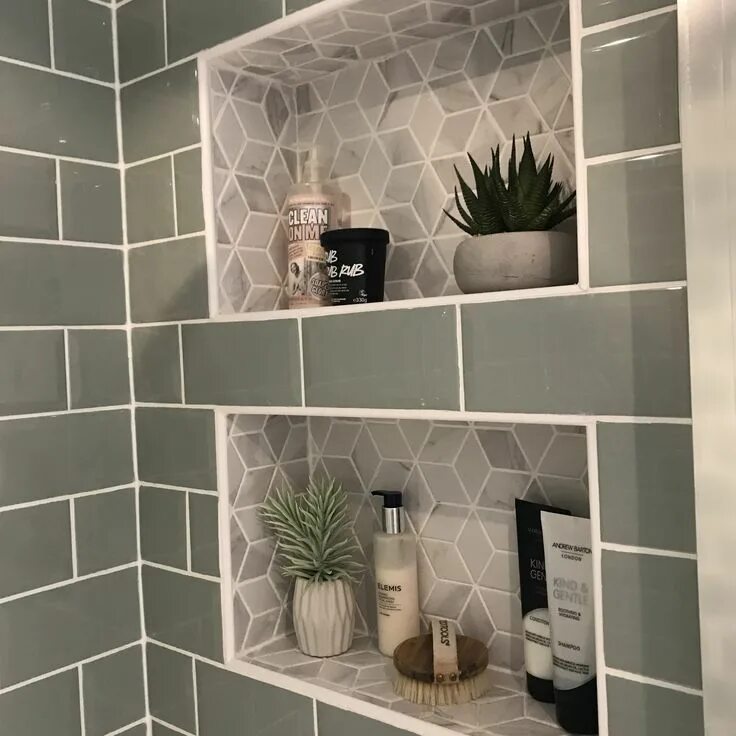 Полки из плитки фото Tax-Free. Free Shipping Recessed bathroom shelves - #bathroom #recessed #shelves