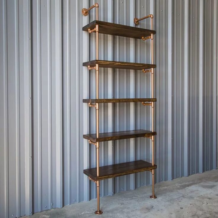 Полки из труб своими руками фото Стеллаж деревянный Industrial pipe shelves, Pipe shelves, Industrial bookshelf