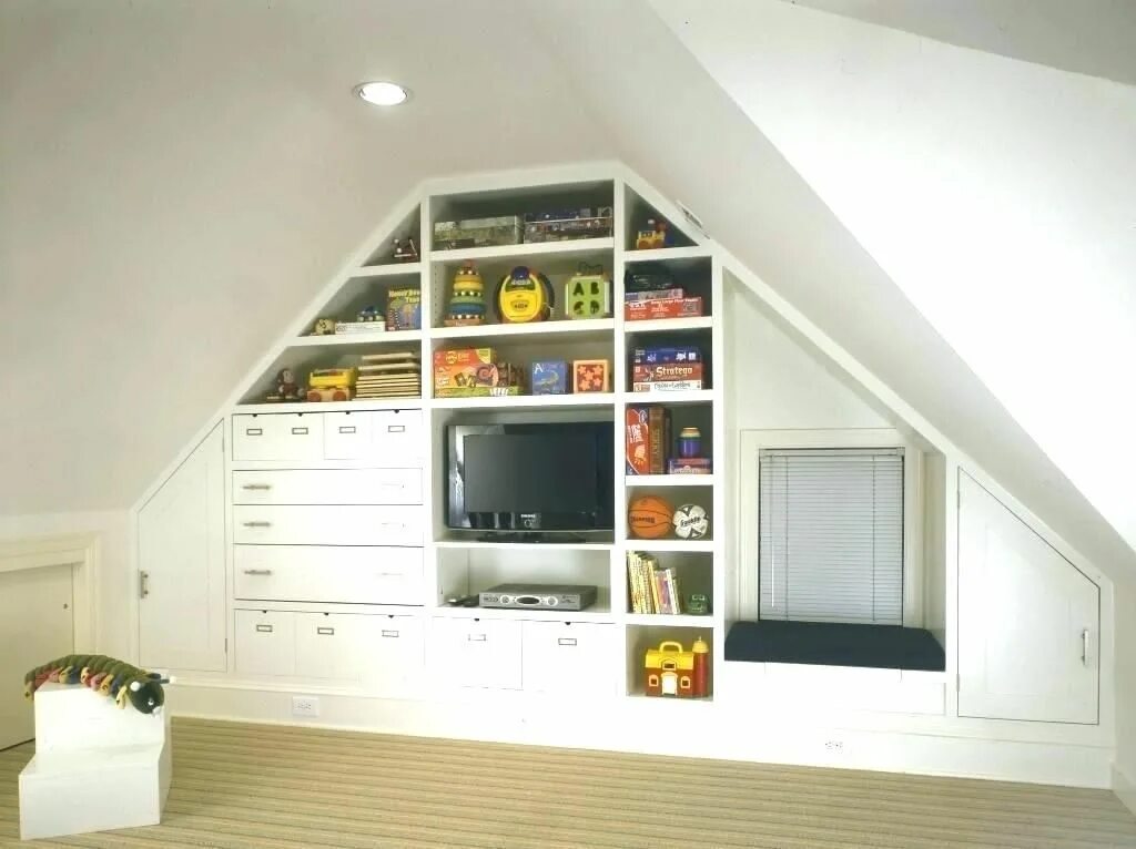 Полки крыши фото Image result for finished attic ideas Regal dachschräge, Dachboden-renovierung, 