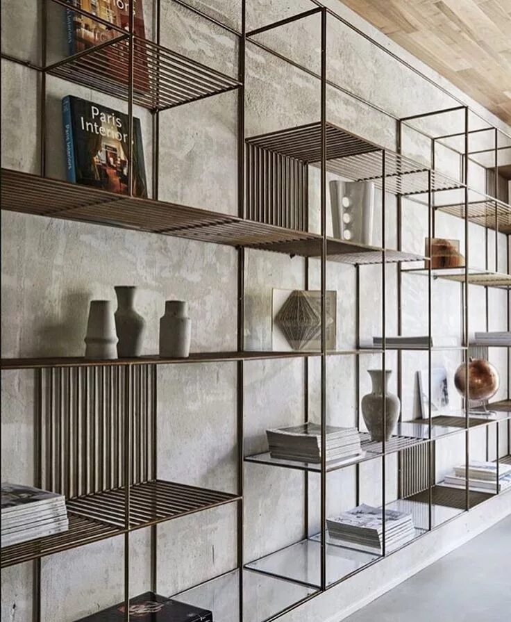 Полки металл в стиле лофт Amazing Reggio Emilia bookcase #гостиная #contemporaryarchitecture #bookshelf #i