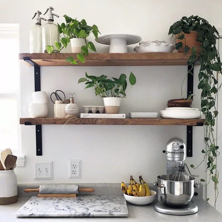 Полки на кухню дизайн интерьера Make Your Kitchen an Airier Space With These 24 Kitchens With Open Shelving Idea