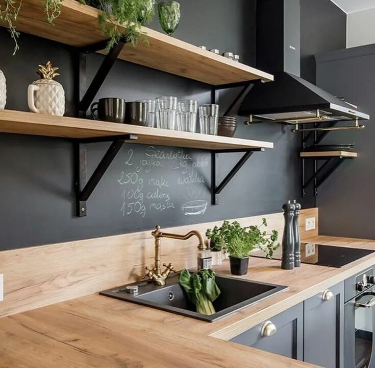 Полки на кухню в стиле лофт Pin su Inspiracje home Arredamento cucina vintage, Arredo interni cucina, Design