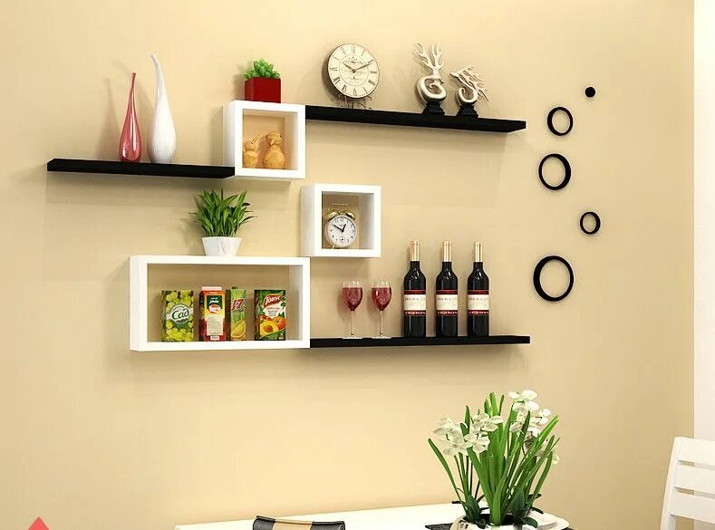 Полки на стену на кухню фото Floating Cube shelves Wall shelf decor, Shelf decor living room, Small bedroom d