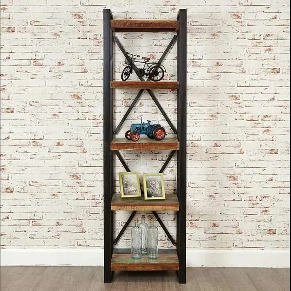 Полки шкаф в стиле лофт Urban Chic Reclaimed Wood Alcove Bookcase - Space & Shape Storage furniture livi