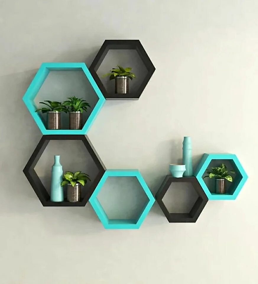 Полки соты на стену в интерьере Pin on furniture Honeycomb shelves decor, Wall shelf decor, Wall shelves design