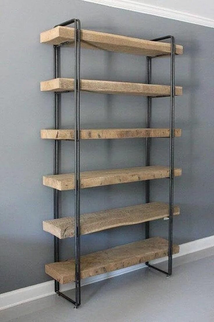 Полки стиль лофт деревянные металлические 72" Carson 5-Shelf Bookcase Walnut Brown - Threshold ™ Reclaimed wood bookcase, 