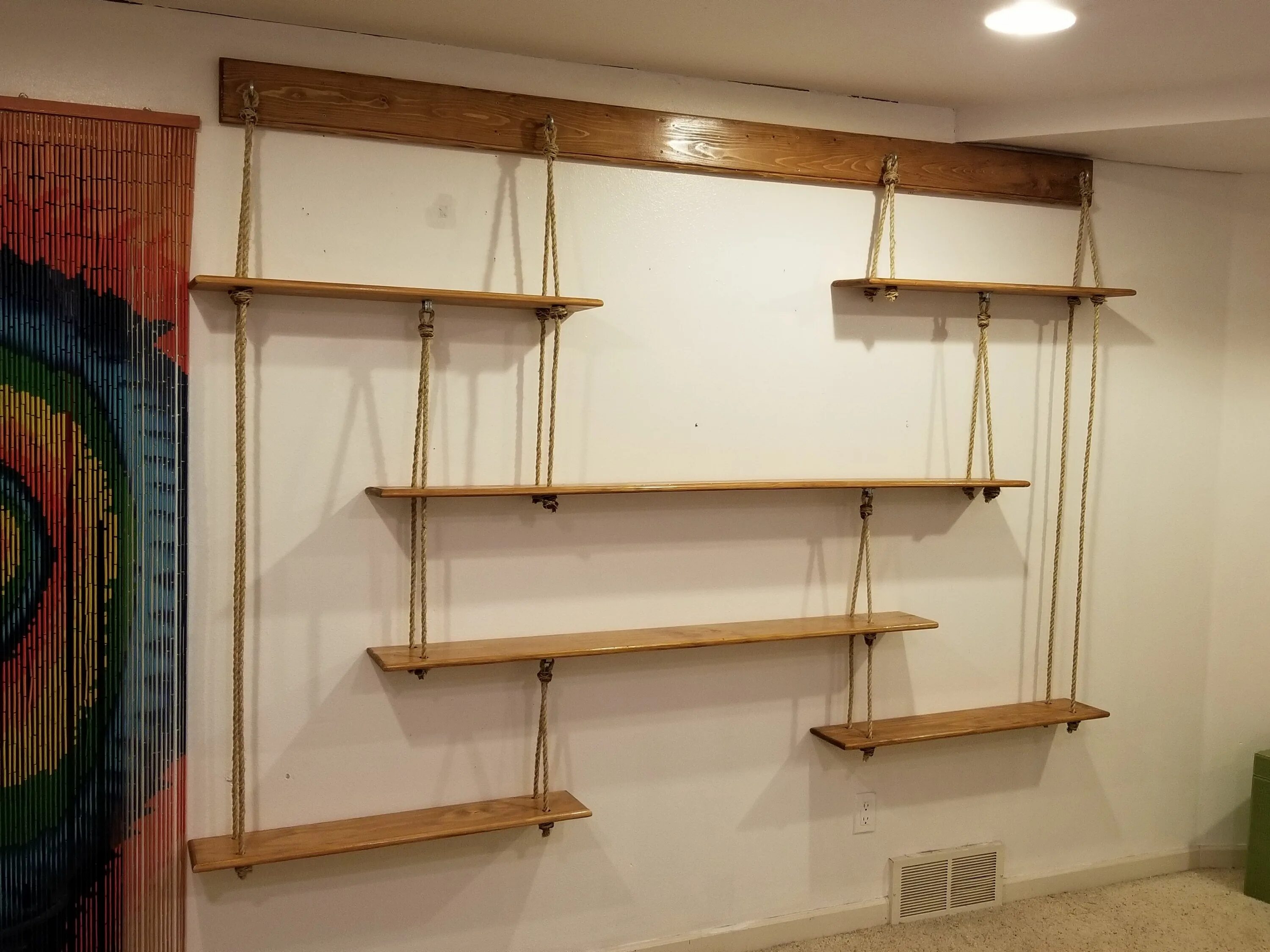 Полки своими руками фото rope shelves Diy hanging shelves, Hanging rope shelves, Hanging shelves