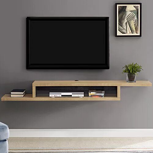 Полки телевизора фото дизайн Martin Furniture Asymmetrical Audio/Video Console Shelf, 72", Burba Bank Living 