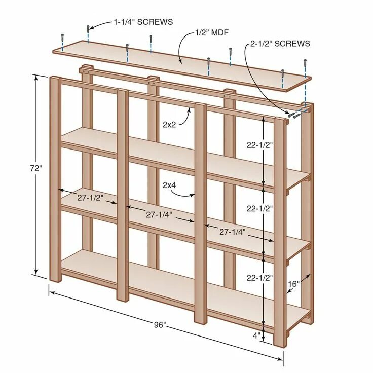 Полки в гараж своими руками чертежи Garage Shelves Diy garage storage, Diy storage shelves, Diy garage storage cabin