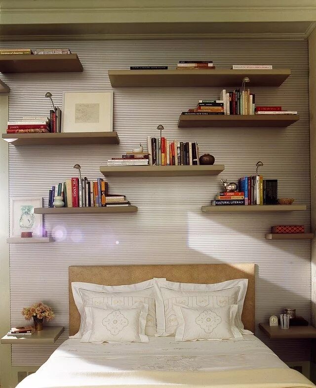 Полки в интерьере спальни Introducing the 2019 AD100 Shelves in bedroom, Wall shelves bedroom, Bedroom she