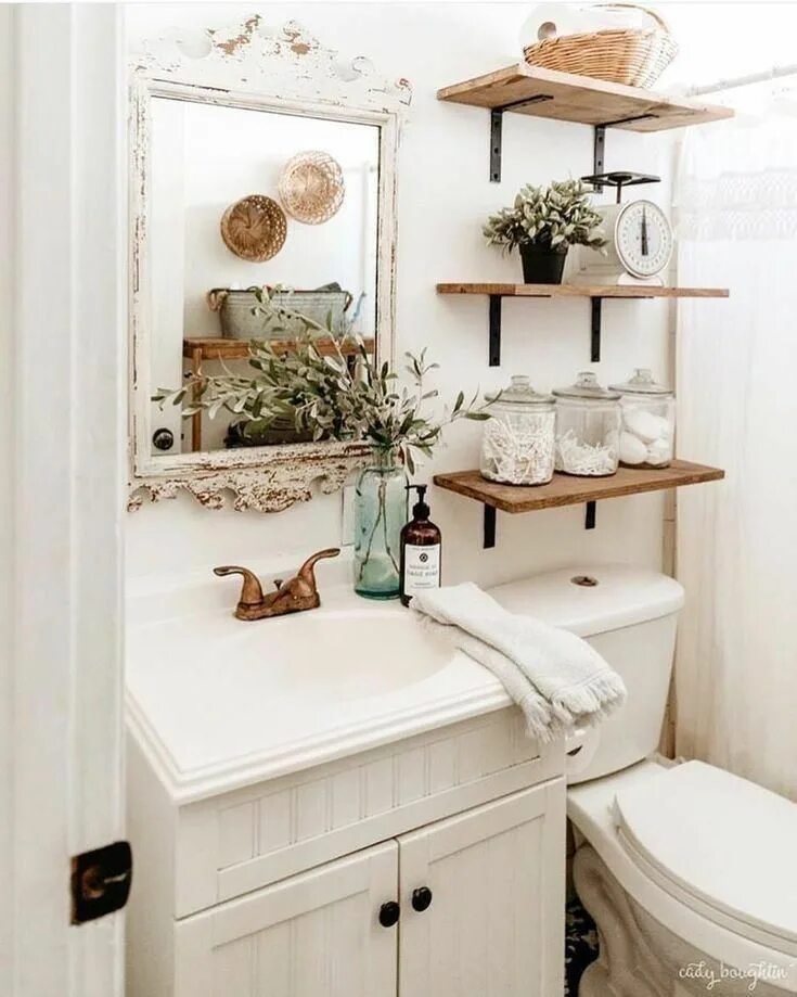 Полки в ванной комнате дизайн Pin by Stephanie Byers on Tiny house interior design Bathroom counter decor, Sma