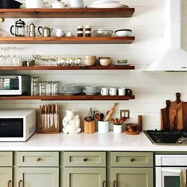 Полки вместо кухонных шкафов фото дизайн Get The Look: A Totally Timeless Kitchen Lark & Linen Interior Design and Lifest