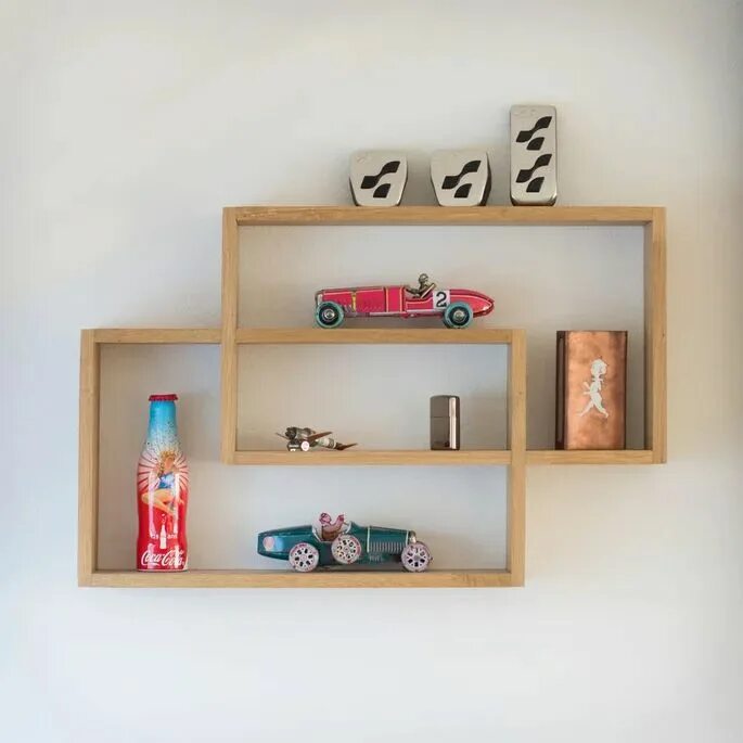 Полку на стену своими руками фото Interlocking Shelf Shelves, Wooden shelf design, Small room decor