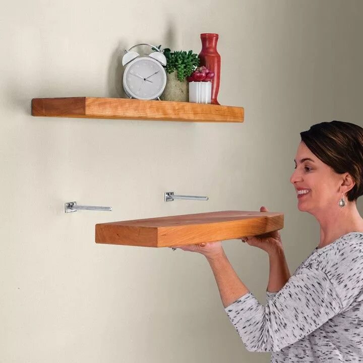 Полку на стену своими руками фото Floating Shelf Bracket Supports, Pair Rockler Floating shelves diy, Floating she