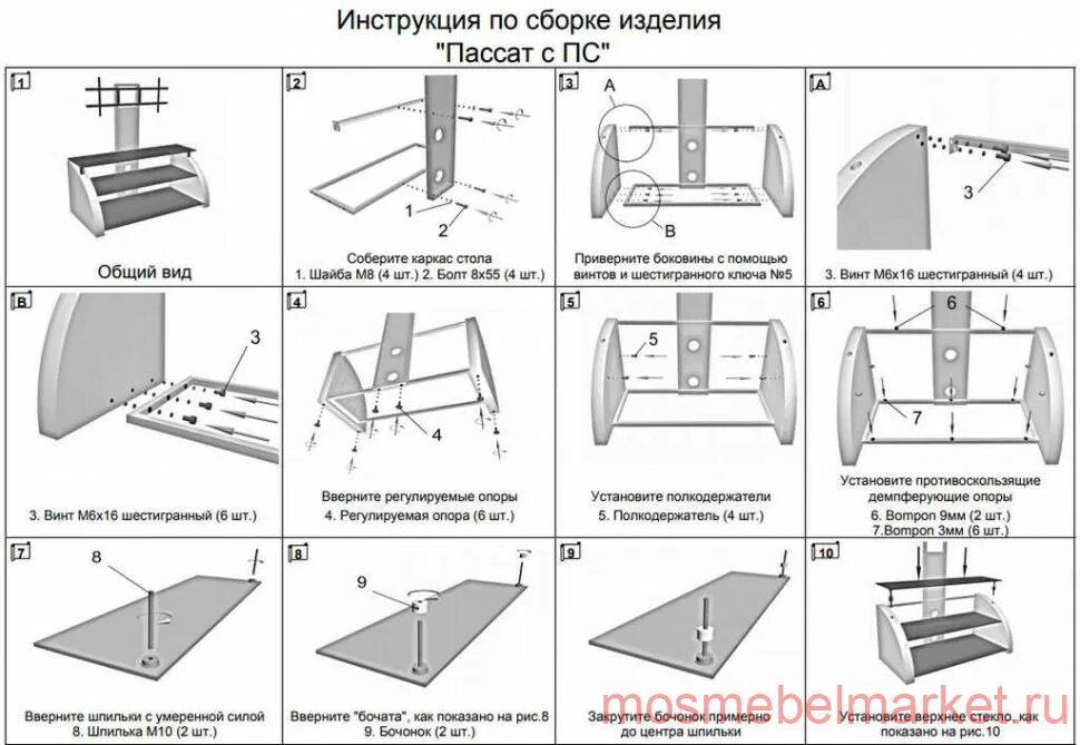 Полная инструкция по сборке Купить тумба ТВ Пассат PS Акур инструкция по сборке Passat Akur в Москве по цене