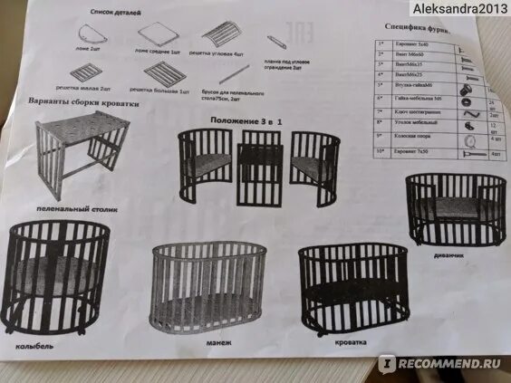 Как собрать кроватку трансформер круглую фото - DelaDom.ru