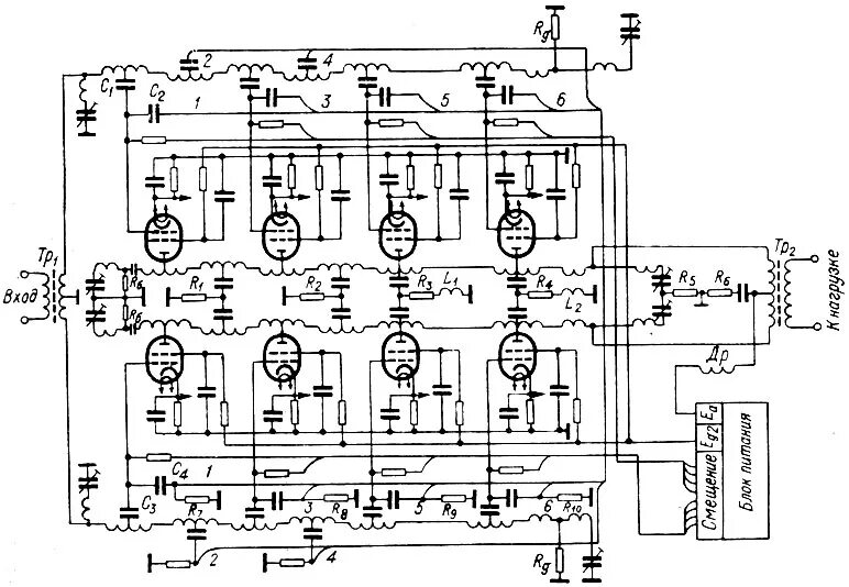 Полная принципиальная электрическая схема 28. Составление принципиальной схемы УРУ 1968 Алексеев О.В. - Усилители мощности