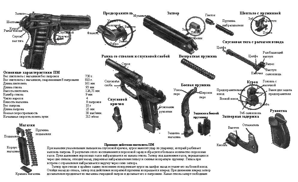 Полная разборка пистолета макарова порядок 9-мм пистолет Макарова. Реферат. Военная кафедра. 2009-01-12