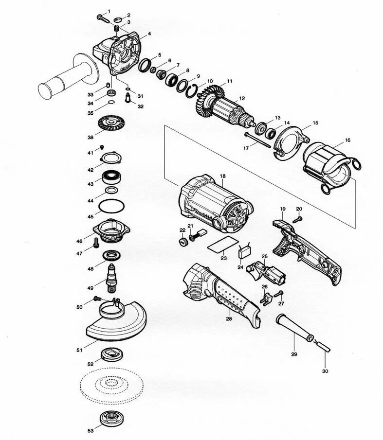 Полная схема сборки болгарки макита ga5030 Макита сборка схема - найдено 82 картинок
