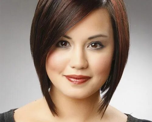 Полное лицо без челки фото 30 Spectacular Angled Bob Hairstyles CreativeFan Cabello para caras redondas, Co