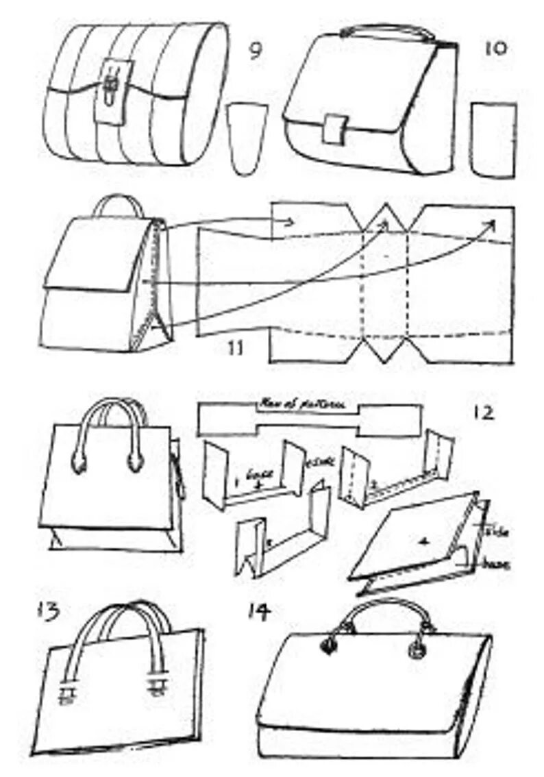 Полноразмерные выкройки для мужских сумок из кожи Лекала кожаных сумок