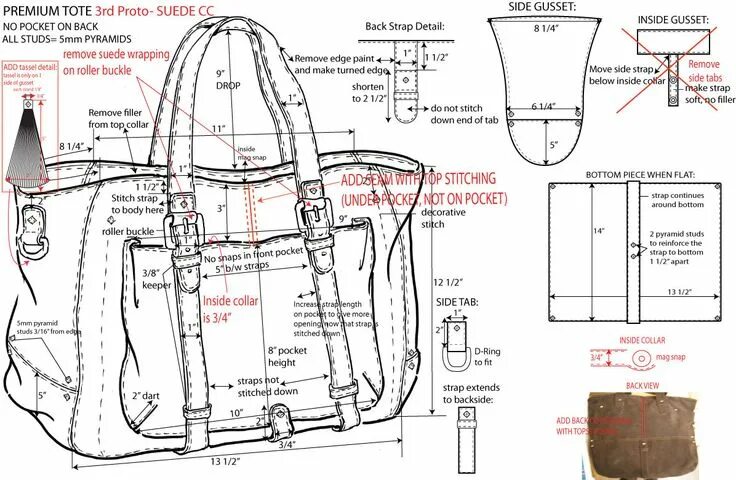 Полноразмерные выкройки для мужских сумок из кожи leahslookbook - Illustrations Leather bag design, Leather bag pattern, Bag patte