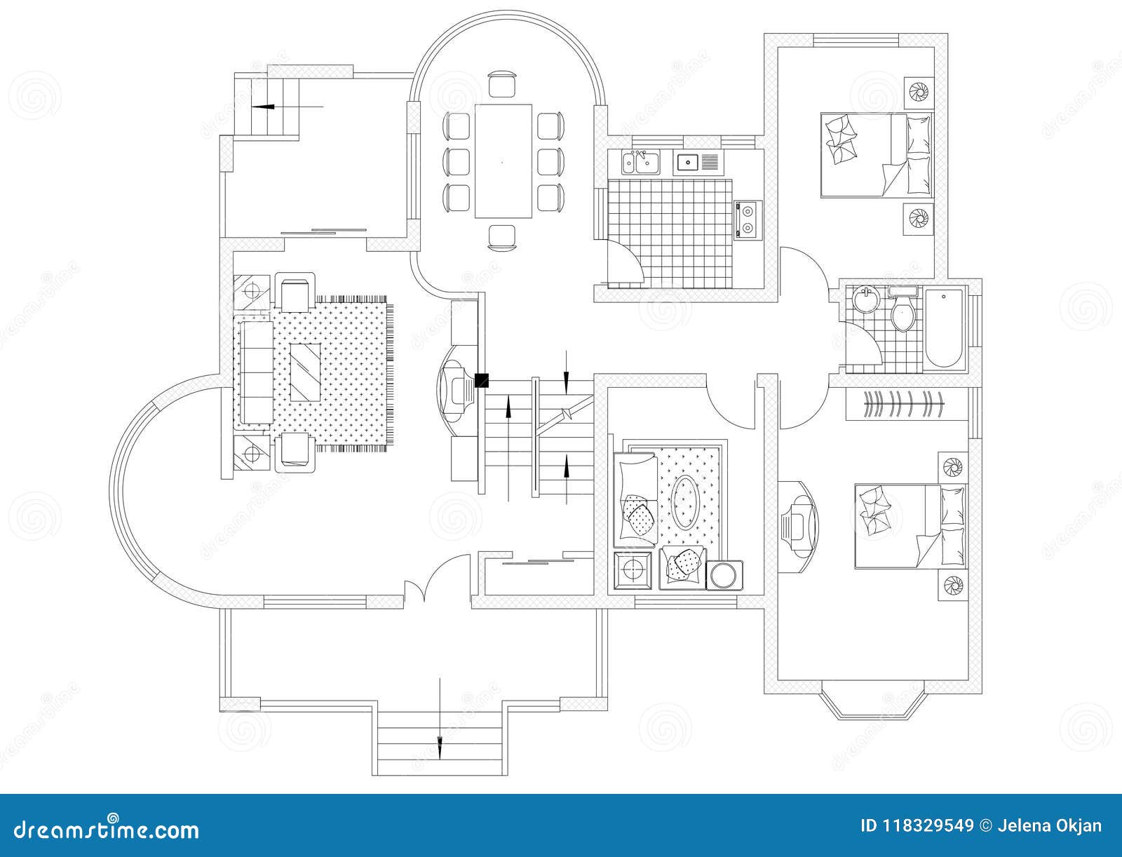 Полные чертежи домов Apartment Blueprint - Isolated Stock Illustration - Illustration of background, 