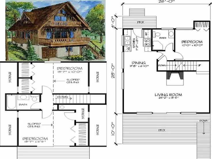 Полные проекты домов шале с чертежами бесплатно Floor Plans: Hillside Chalets - Units 10-24 Inclusive House Designs Floor plans,