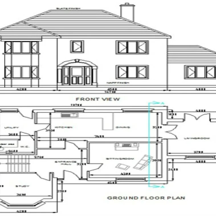 Полный комплект чертежей дома Plan cad - House Three Floors DWG Plan for AutoCAD * Designs CAD.