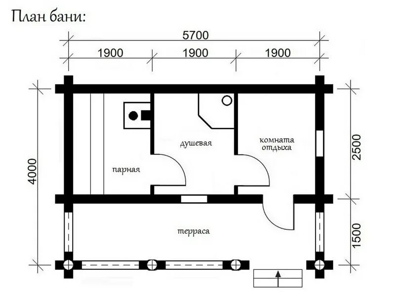 Полный проект бани с чертежами Баня кругляк-02