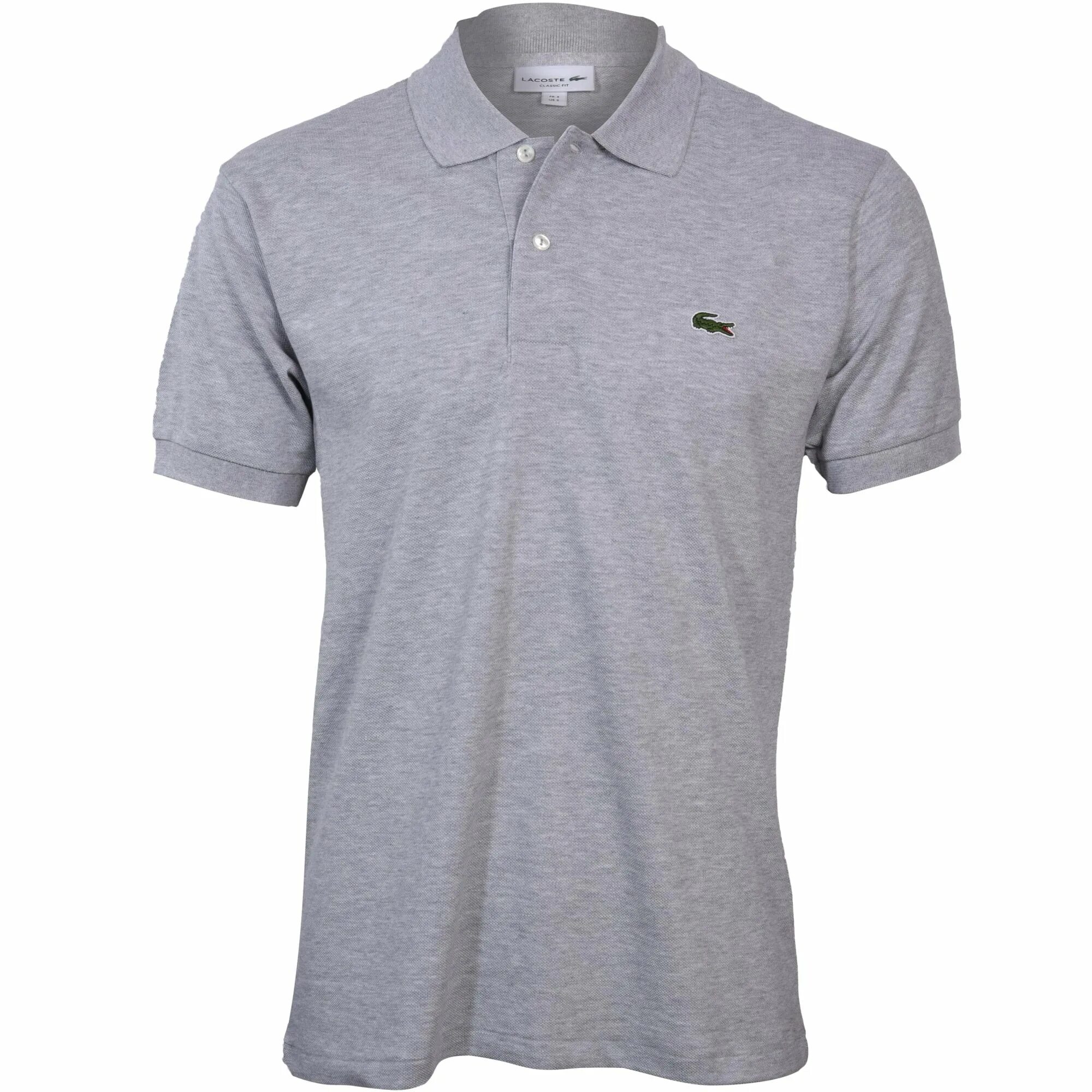 Поло фото серый Lacoste Classic Fit Pique Polo Shirt, Grey Lacoste polos UnderU