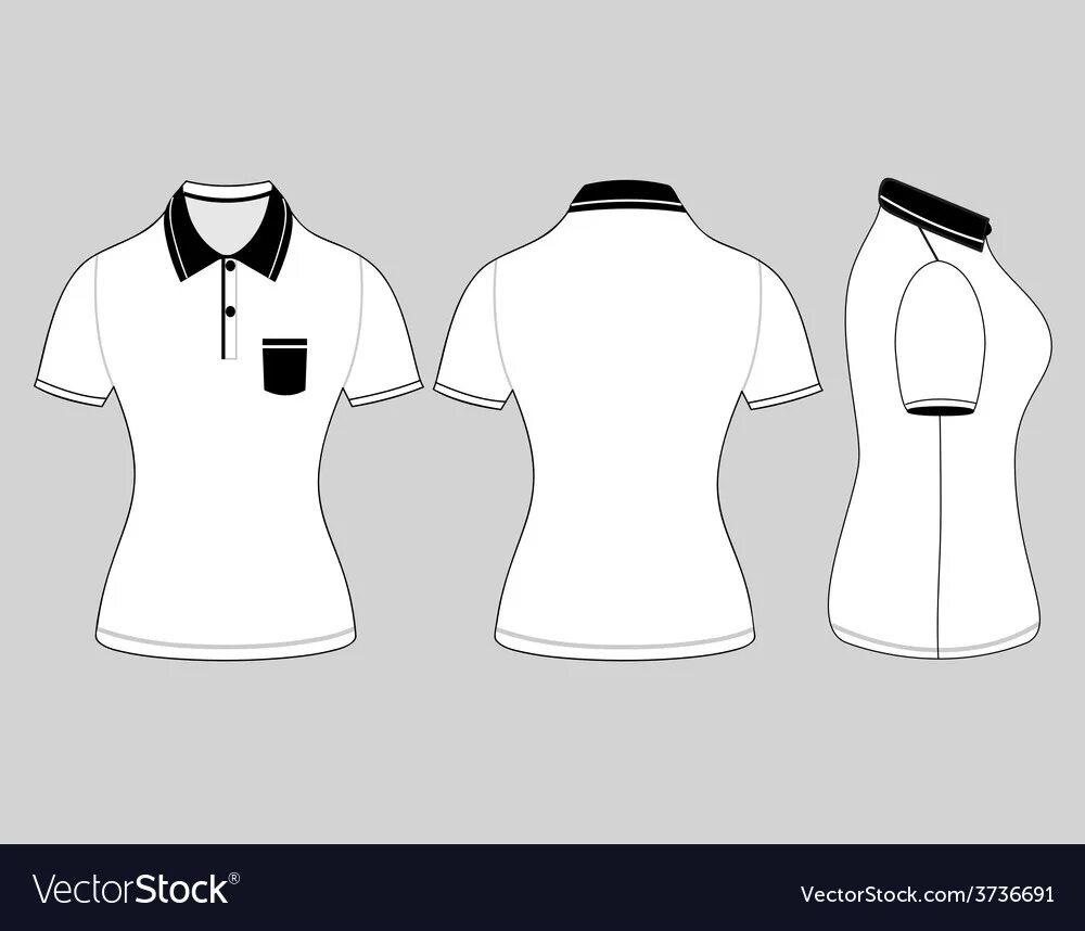 Поло женское выкройка Polo woman shirt design templates Royalty Free Vector Image