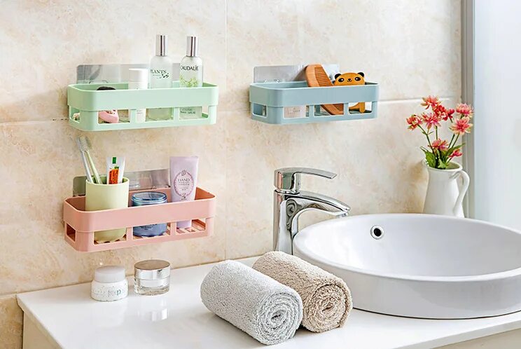 Полочка в ванной фото Aliexpress.com : Buy LanLan Bathroom Shelf Adhesive Badkamer Rek Storage Rack Co