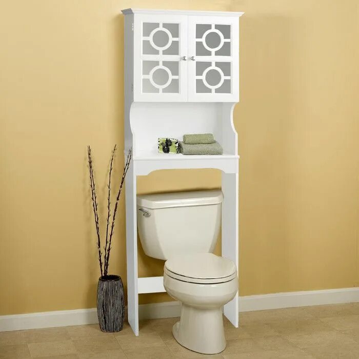 Полочки для туалета над унитазом фото You'll love the 34 x 38.5 Free Standing Over the Toilet at Wayfair - Great Deals