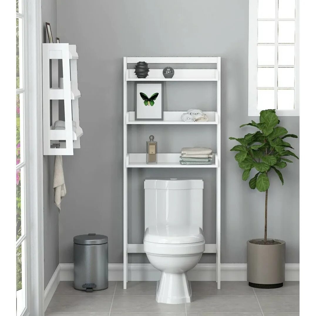 Полочки для туалета над унитазом фото Fashion merchandise DYN Ptah Bathroom Organizer, 4-Tier Over-The-Toilet Storage,