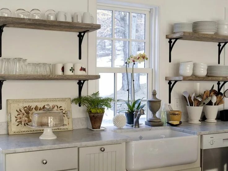 Полочки на кухне фото Pin by Гульнара Гарипова on Идеи для дома Open kitchen shelves, Shelving in kitc