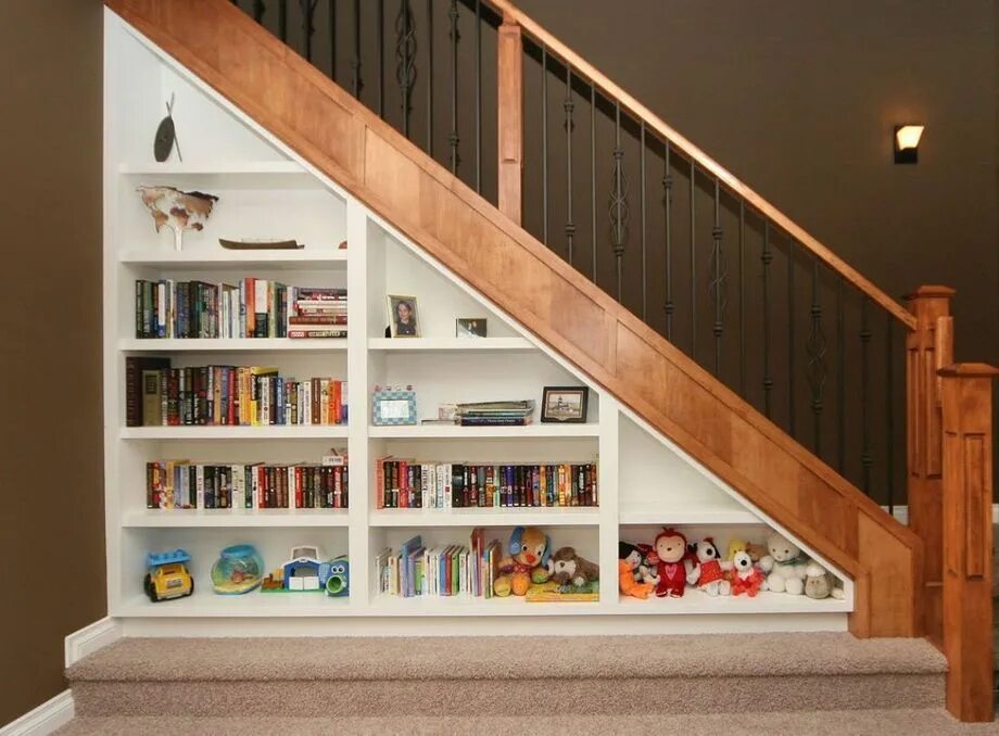 Полочки под лестницей фото идеи 90 Cool Ideas to Make or Remodel Storage Under Stairs Basement stairs, Understai