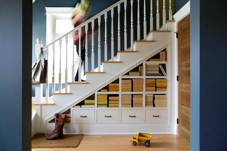 Полочки под лестницей фото идеи 12 Creative Ways to Use the Space Under Your Stairs Stair storage, Under stairs,