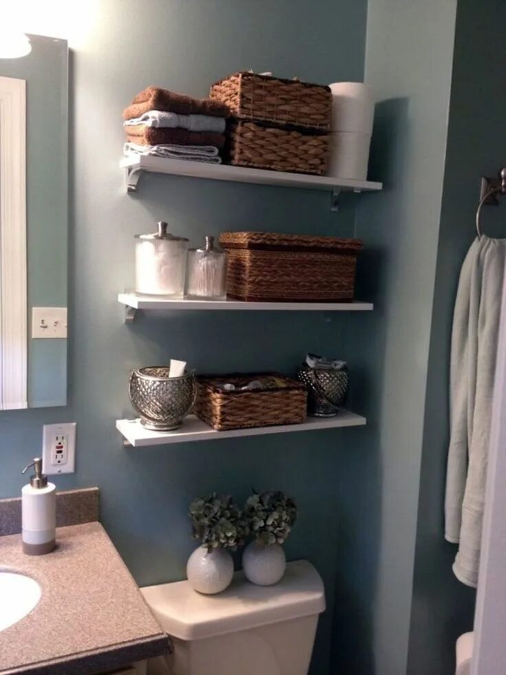 Полочки в ванной фото в интерьере Pin on DIY Projects Diy bathroom decor, Small bathroom storage, Diy bathroom sto