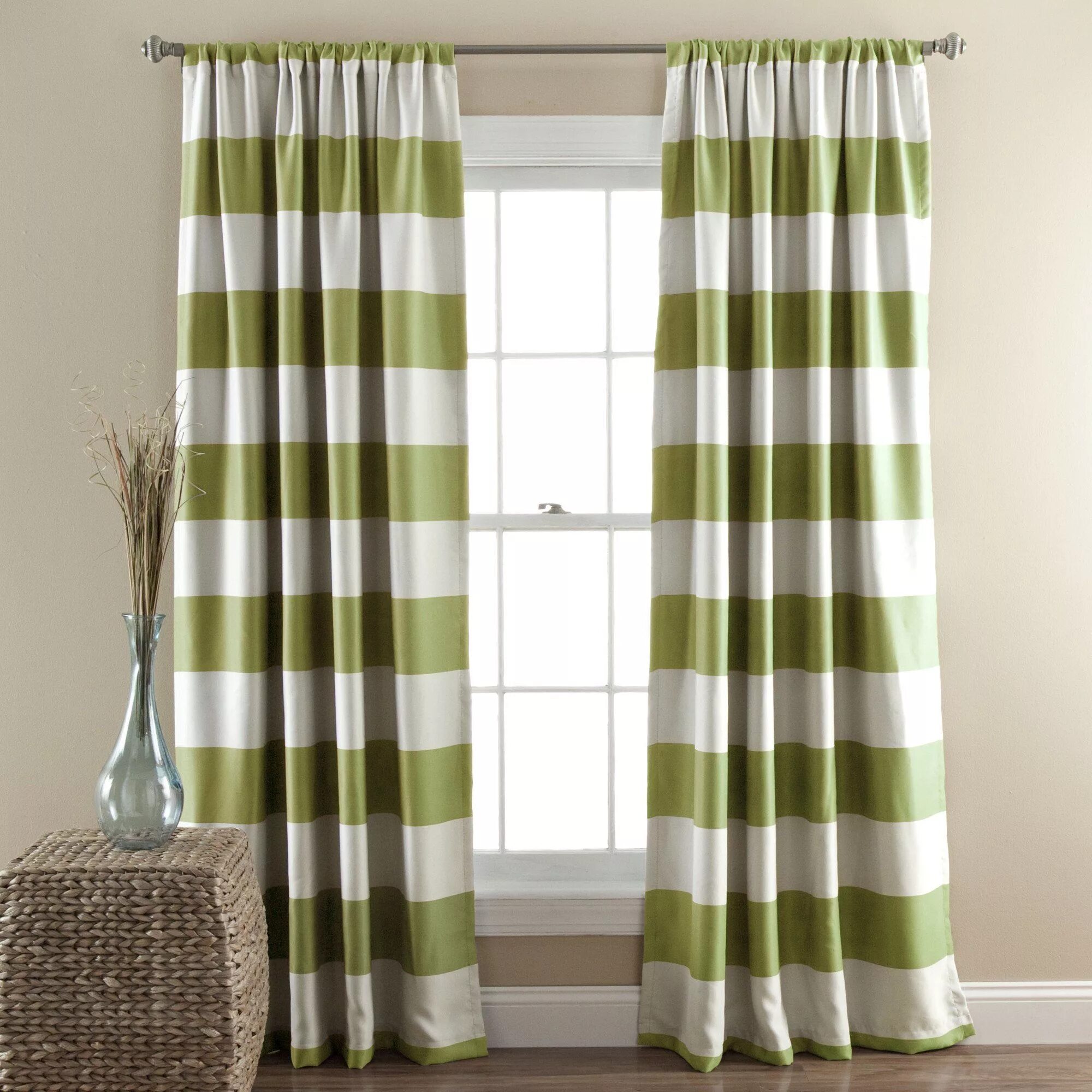 Полосатые шторы фото Stripe Blackout Window Curtain Set Taupe window curtains, Striped room, Curtains