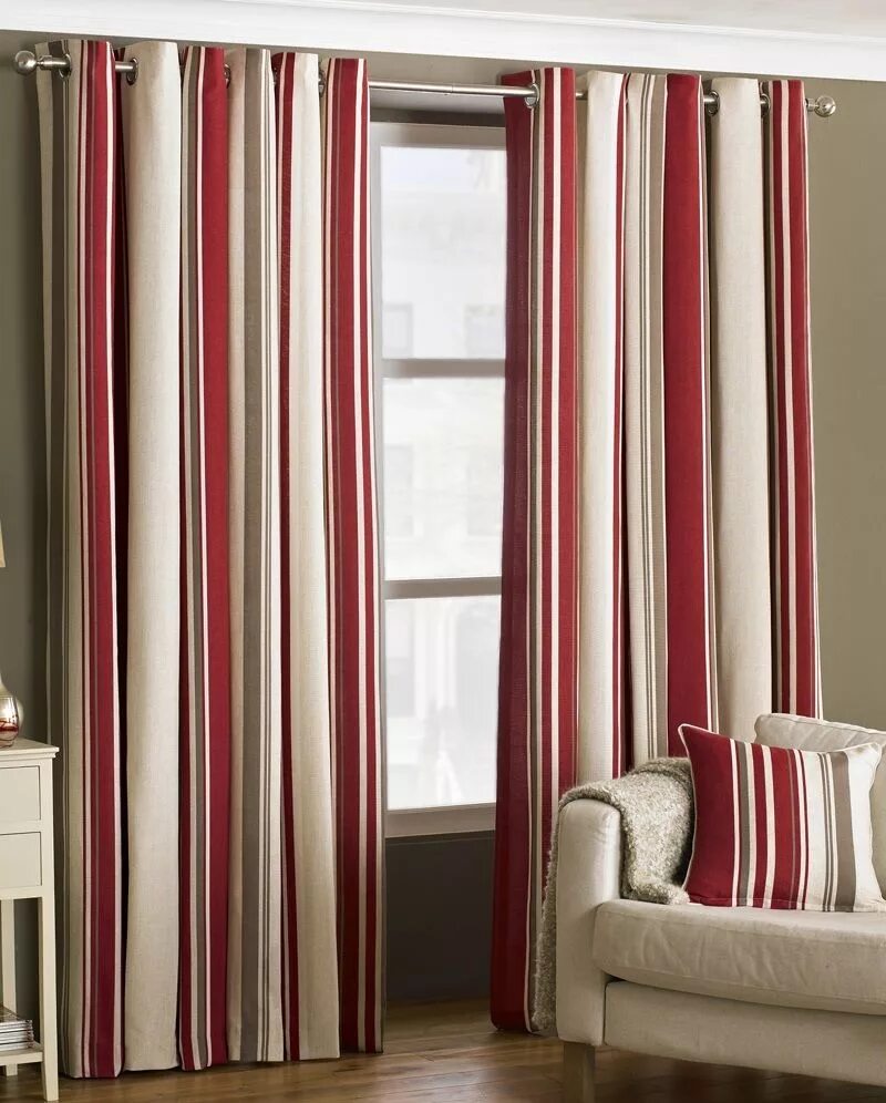 Полосатые шторы фото Broadway Readymade Lined Eyelet Curtains in Raspberry Ready made eyelet curtains