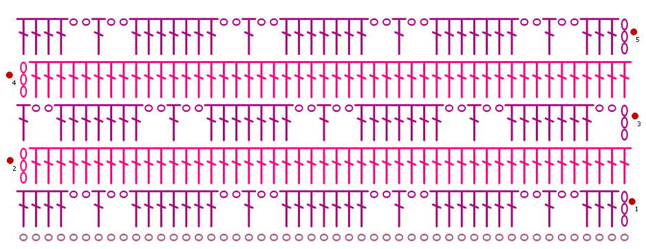 Полоска крючком схемы ВВ 89. Свяжу сама крючком: легкий и быстрый узор для туники, топика, летнего пал