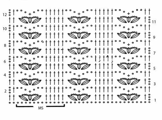 Полоска крючком схемы схема узора