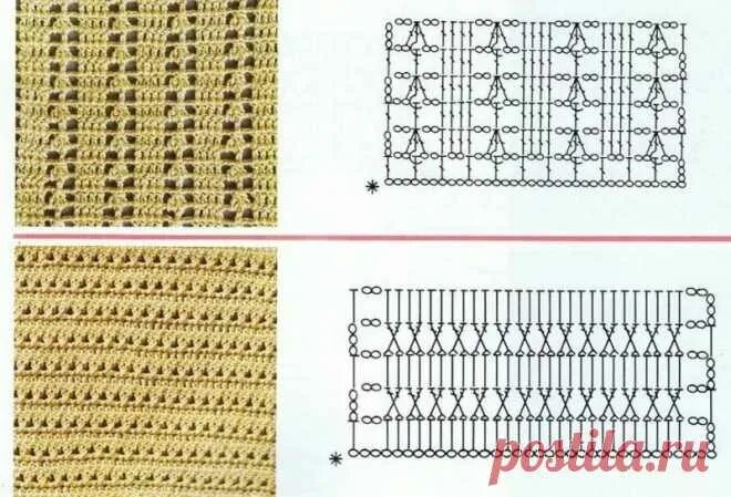Полоски крючком со схемами простые и красивые Плотные узоры крючком схемы: 6 тыс изображений найдено в Яндекс.Картин Узоры крю