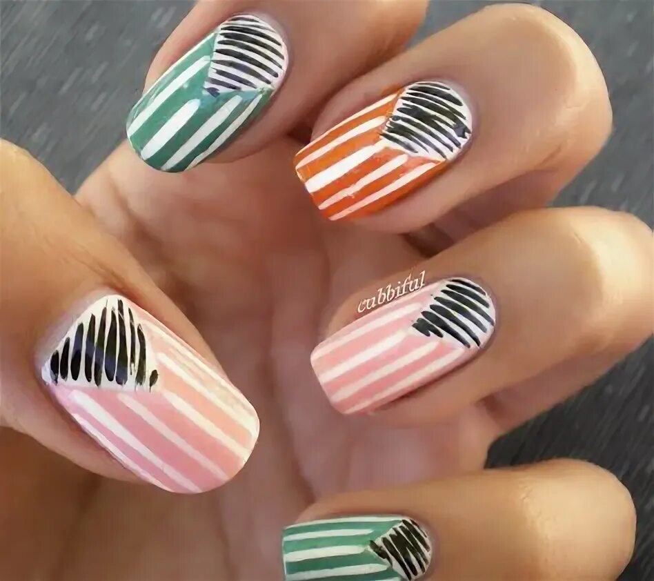 Полоски в маникюре стильно 140 Nails art ideas nails, nail art, nail designs