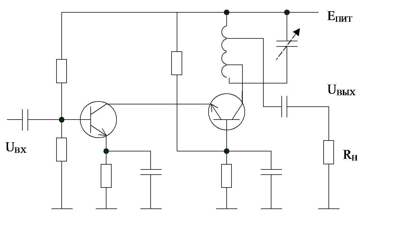 Полосовой усилитель схема Усилители диапазона умерено высоких частот УВЧ.