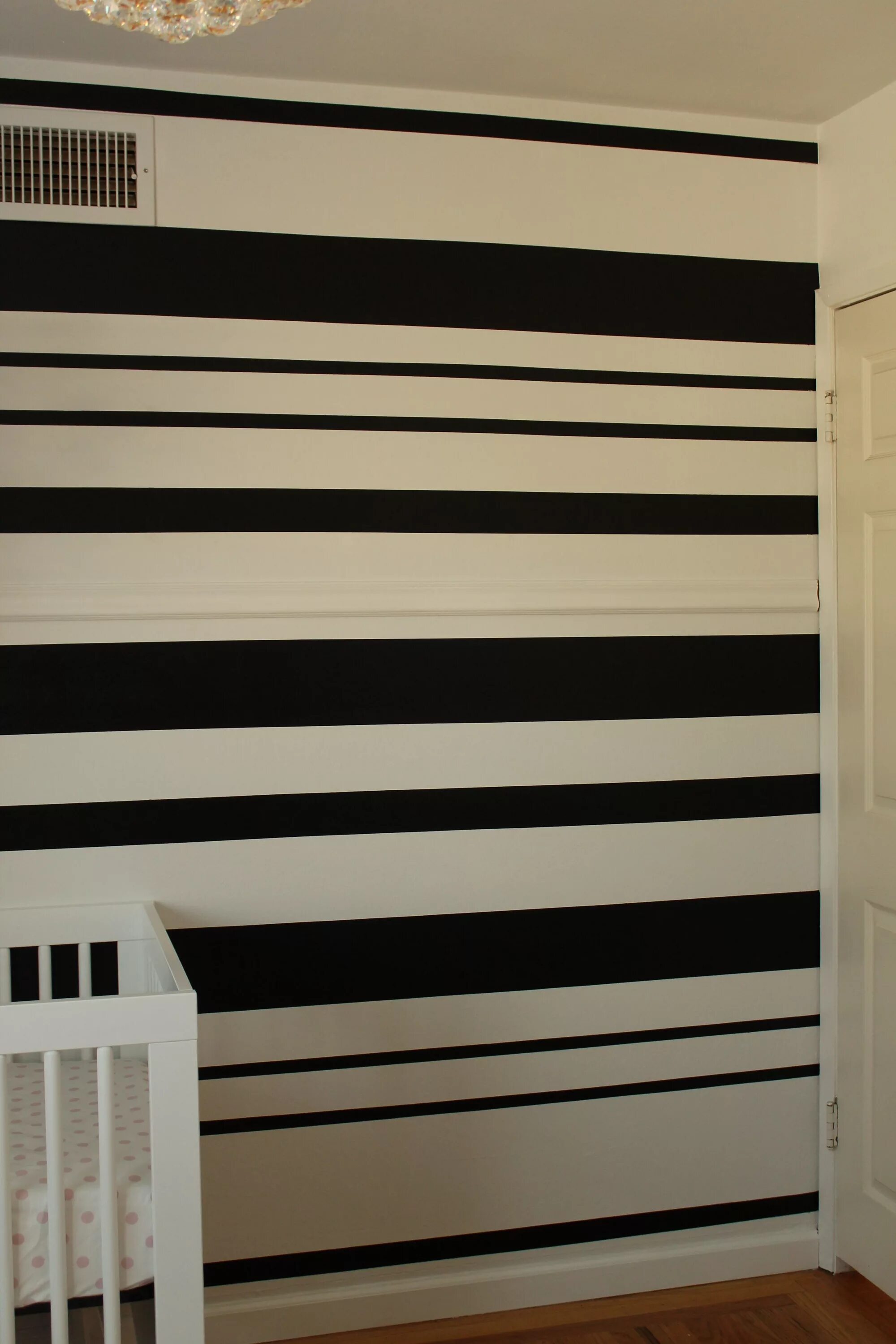 Полосы на стенах фото DIY black & white stripe wall Stripe wall, Painting stripes on walls, Striped wa