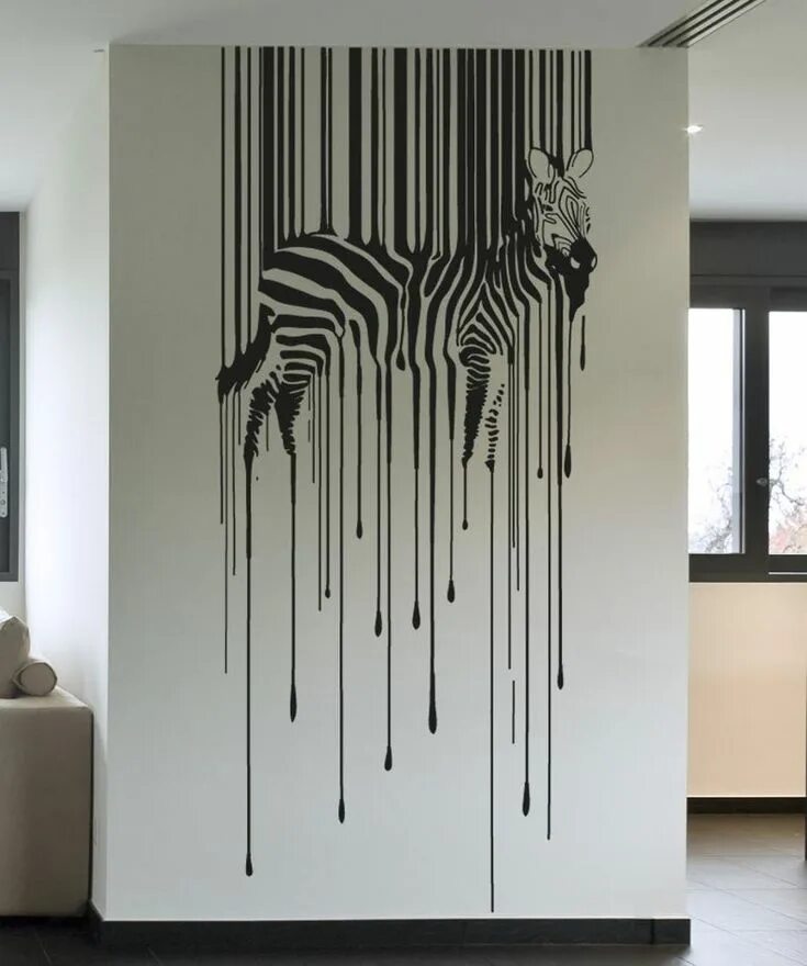 Полосы на стене декор Drippy Zebra Wall Decal Sticker Office Wall Decor Bedroom Decor Kid's Room Wall 