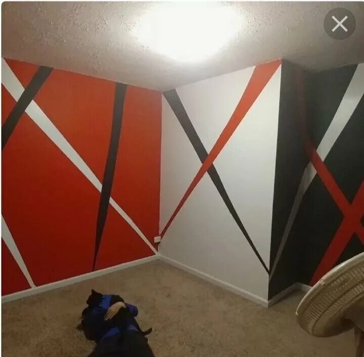 Яркая, оригинальная и такая простая геометрия на стене Geometric wall paint, Wal